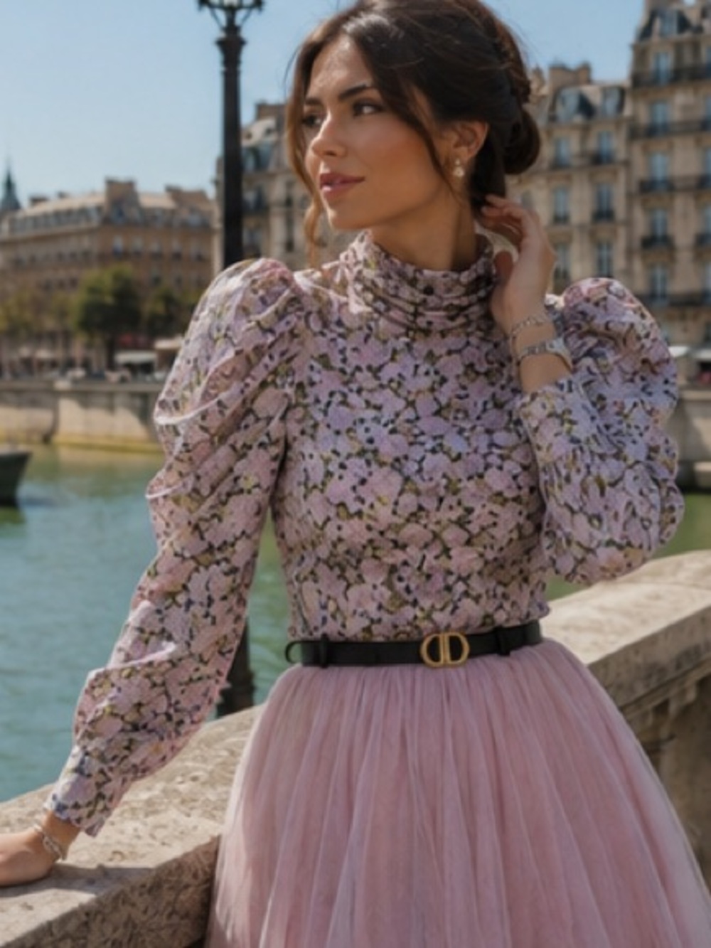 Zara Floral Puff-Sleeve Blouse